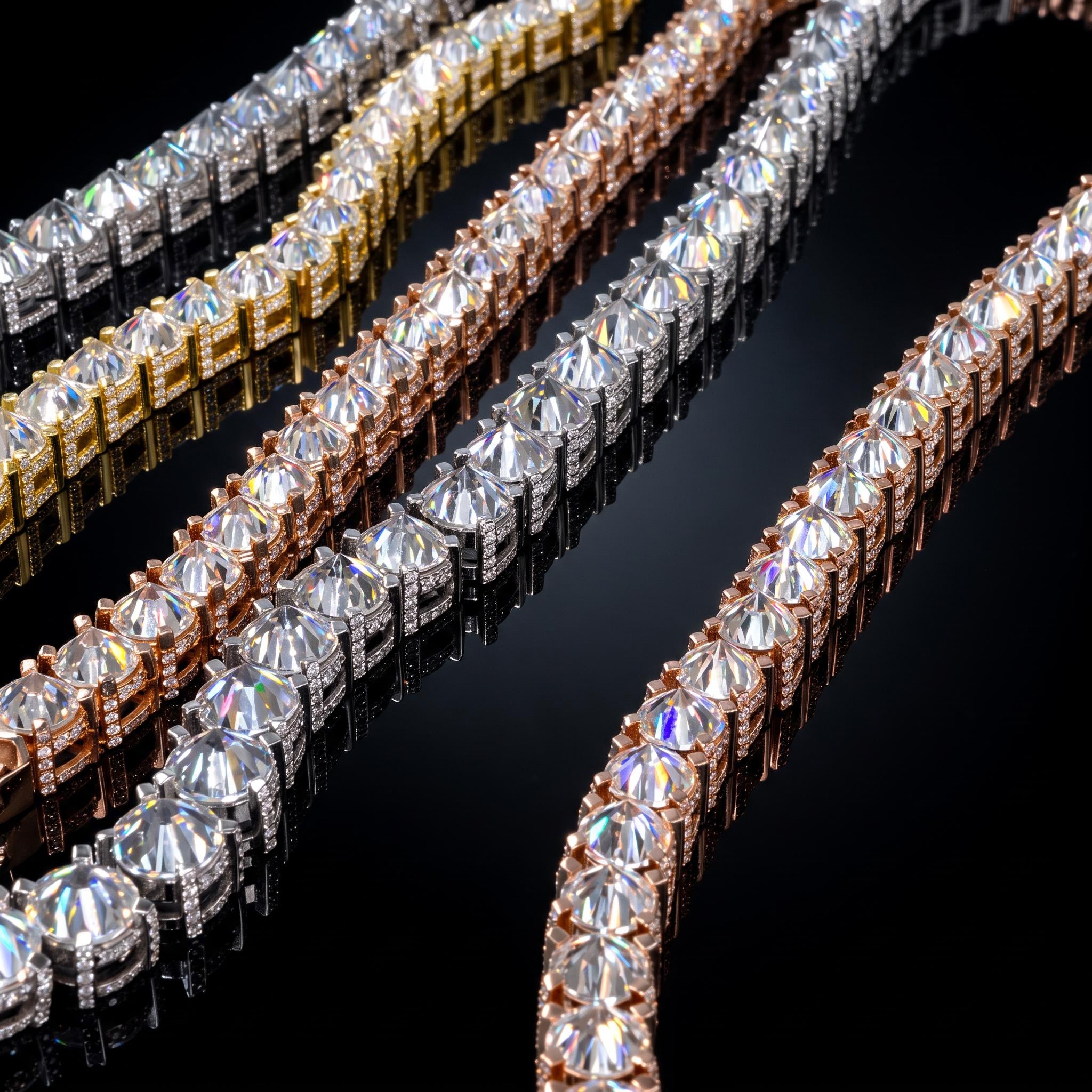 6.5mm Iced Out Upside Down Inverted Setting Sides Tennis Chain