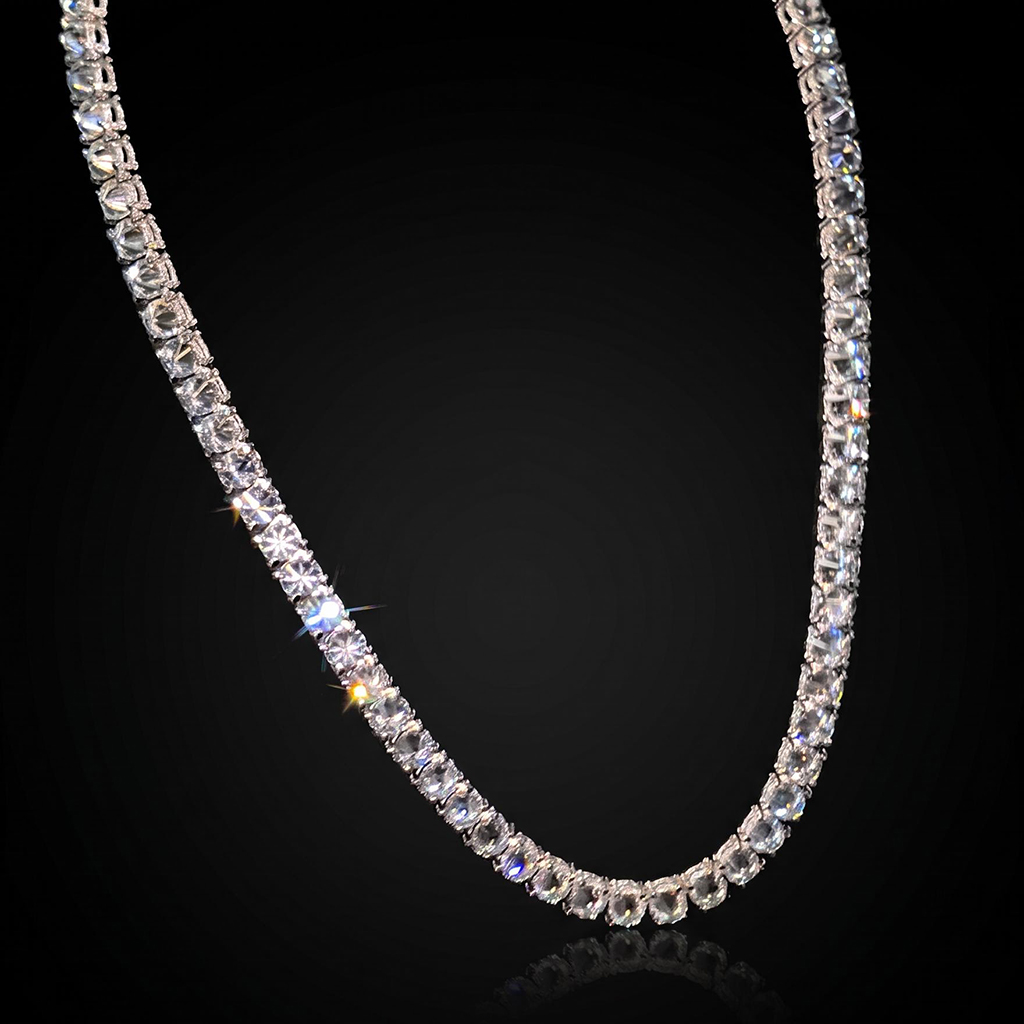 6.5mm Iced Out Upside Down Inverted Setting Sides Tennis Chain