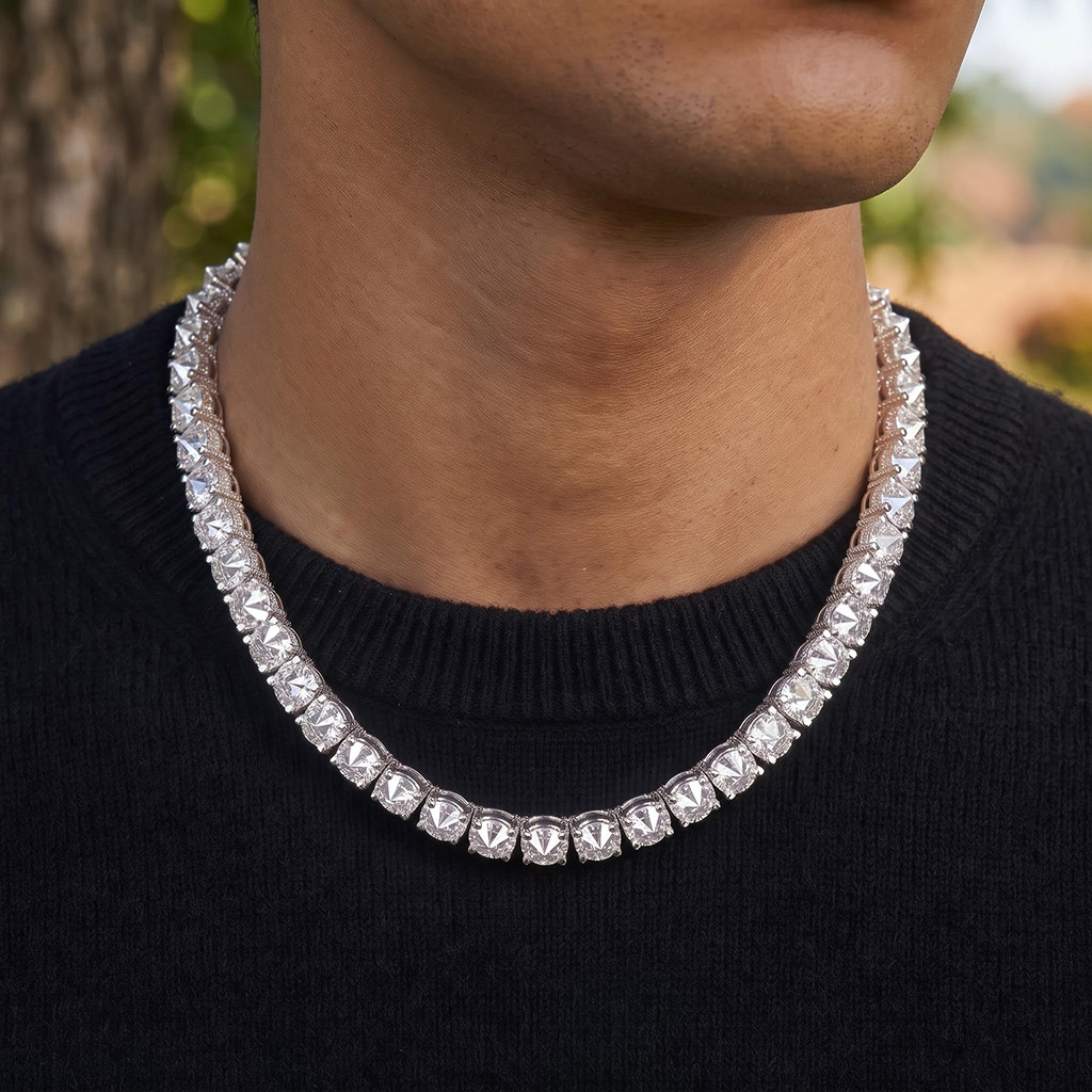 6.5mm Iced Out Upside Down Inverted Setting Sides Tennis Chain