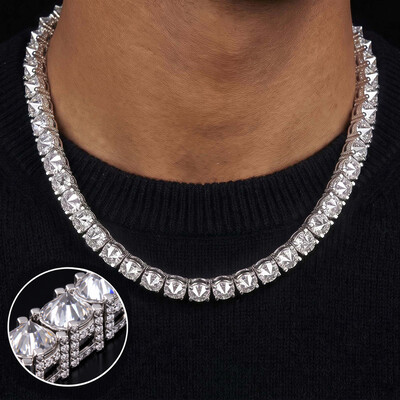 6.5mm Iced Out Upside Down Inverted Setting Sides Tennis Chain