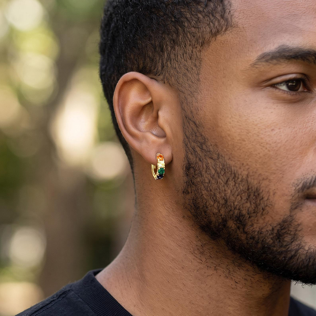 Iced Out Colorful Hoop Earrings Iced Out Colorful Hoop Earrings
