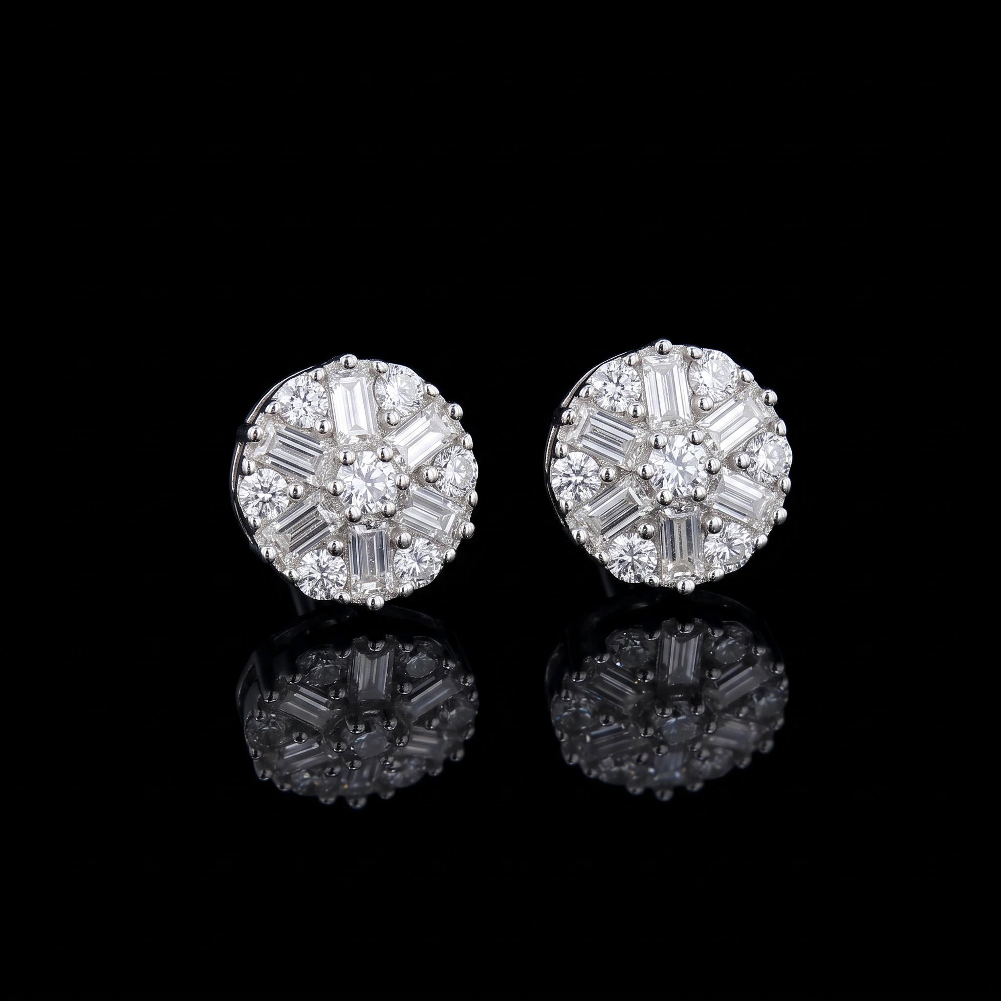 Iced Out Baguette Cluster Earrings Iced Out Baguette Cluster Earrings
