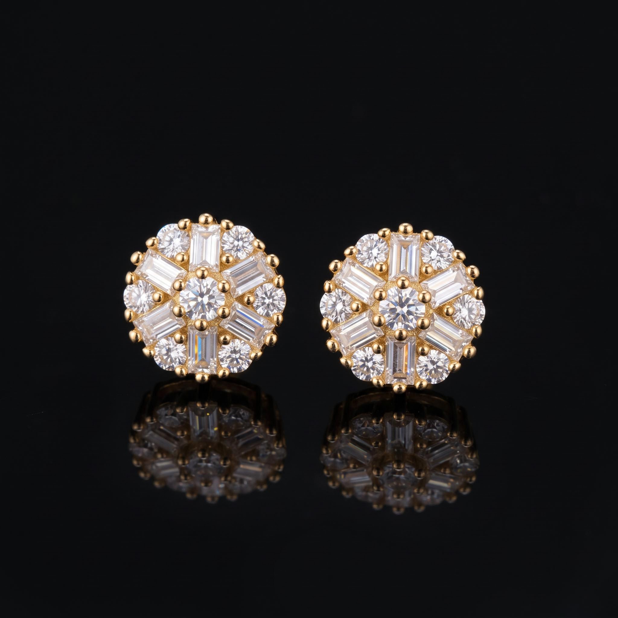 Iced Out Baguette Cluster Earrings Iced Out Baguette Cluster Earrings