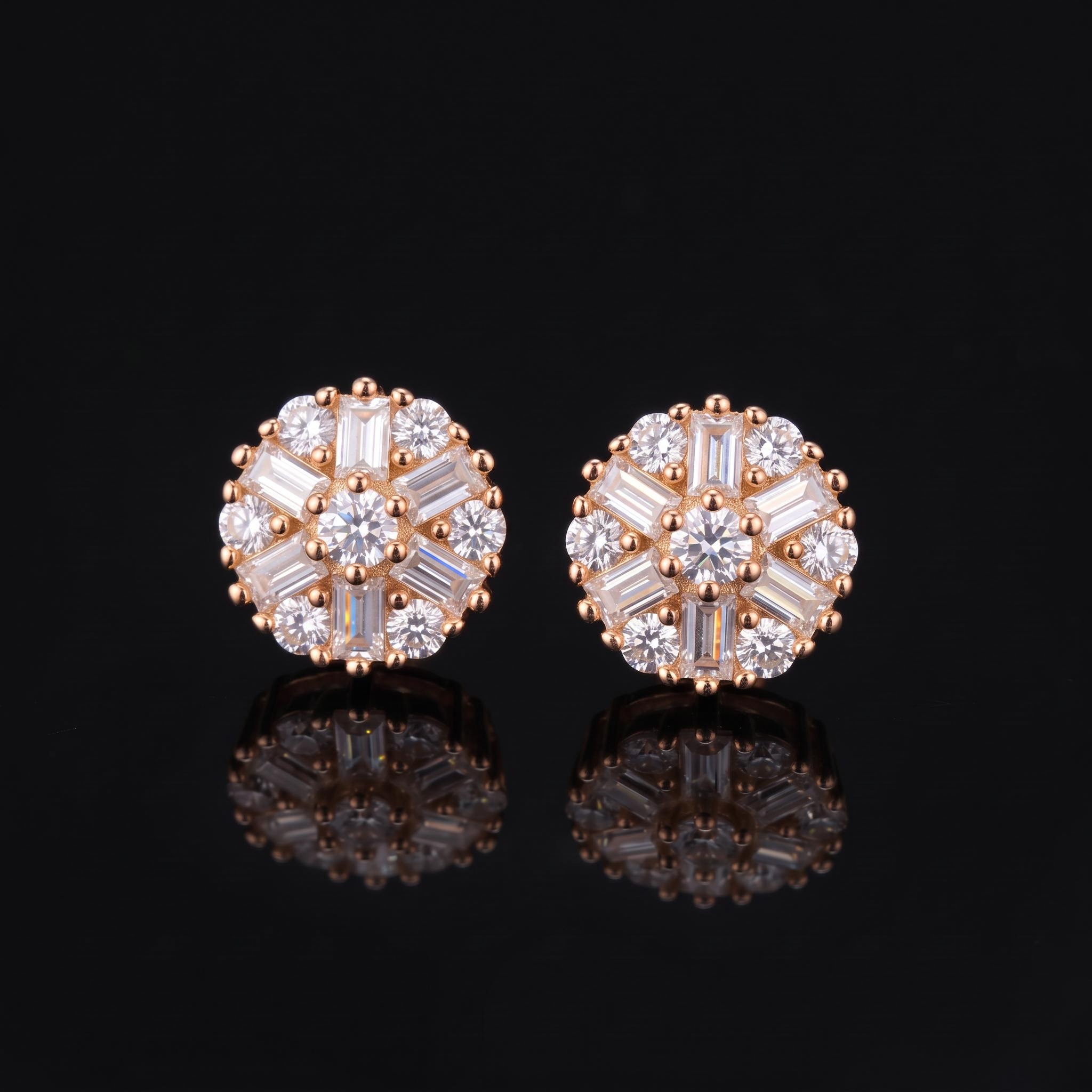 Iced Out Baguette Cluster Earrings Iced Out Baguette Cluster Earrings