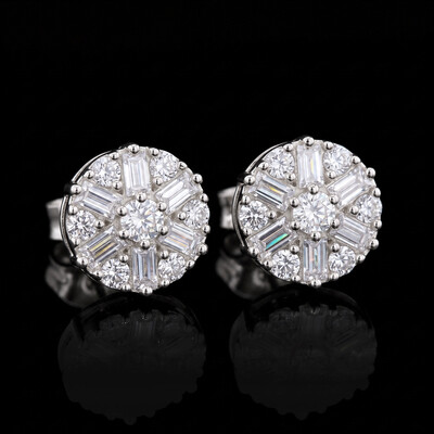 Iced Out Baguette Cluster Earrings