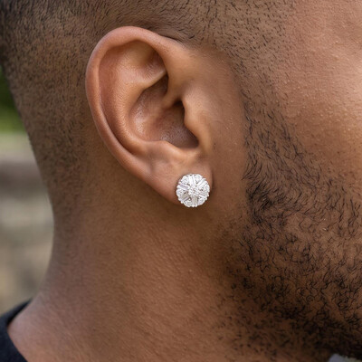 Iced Out Baguette Cluster Earrings