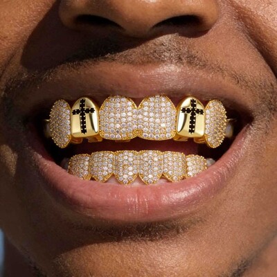 Iced Out Cross Grillz Set