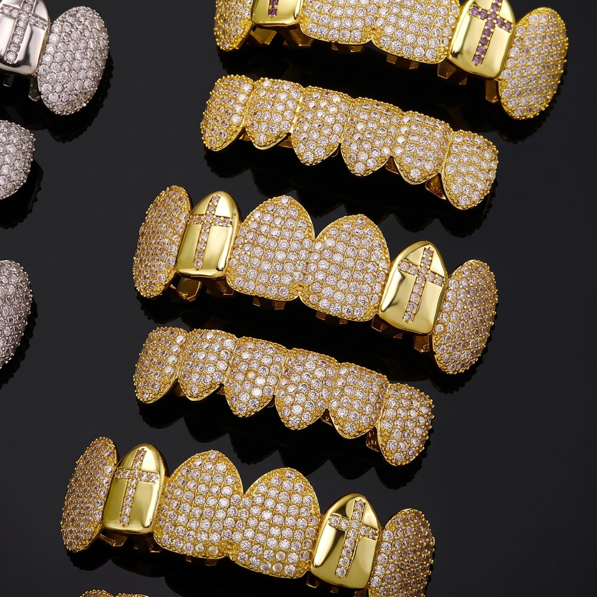 Iced Out Cross Grillz Set Iced Out Cross Grillz Set