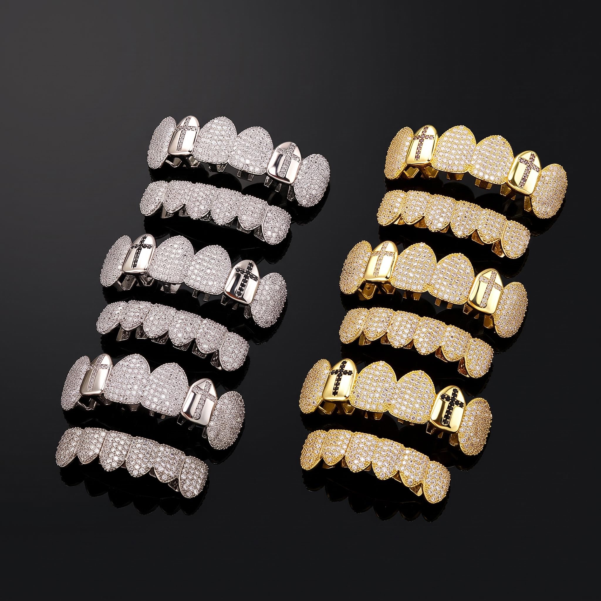 Iced Out Cross Grillz Set Iced Out Cross Grillz Set