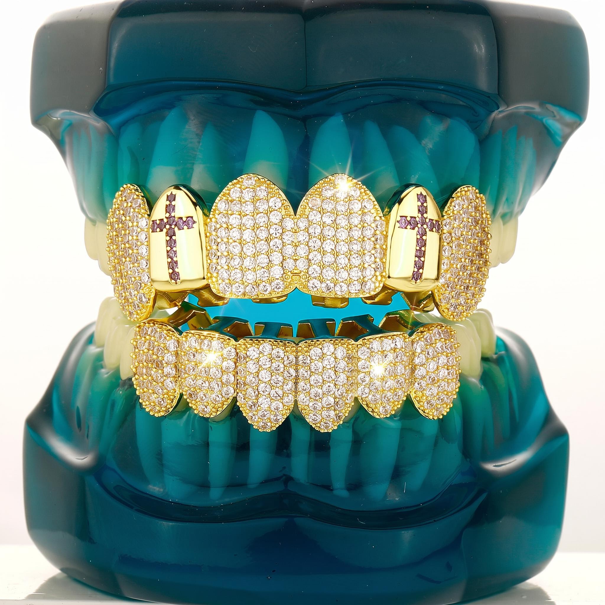 Iced Out Cross Grillz Set Iced Out Cross Grillz Set