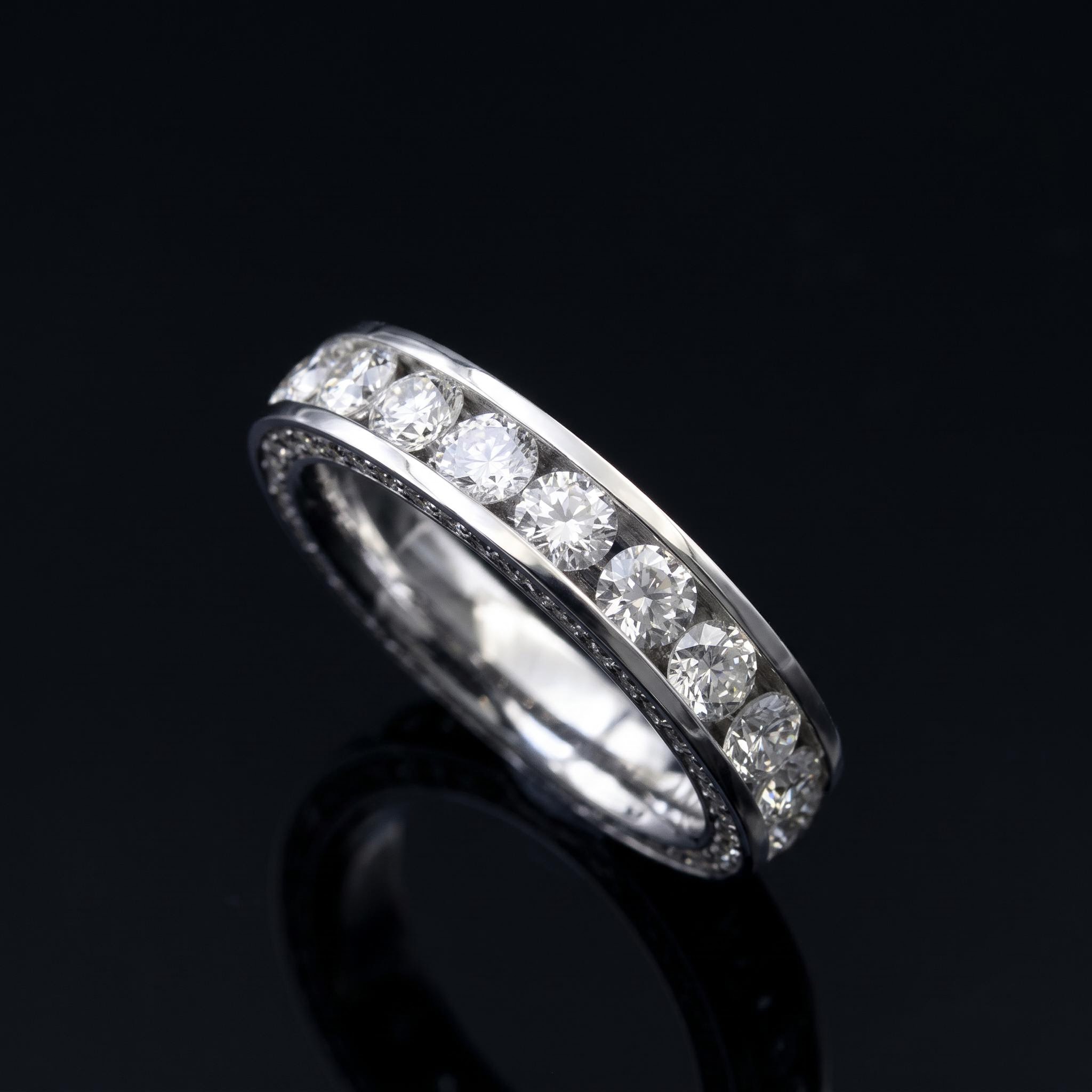 Iced Out Channel Set Eternity Ring