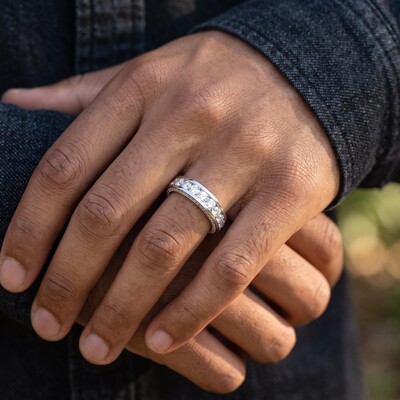 Iced Out Channel Set Eternity Ring