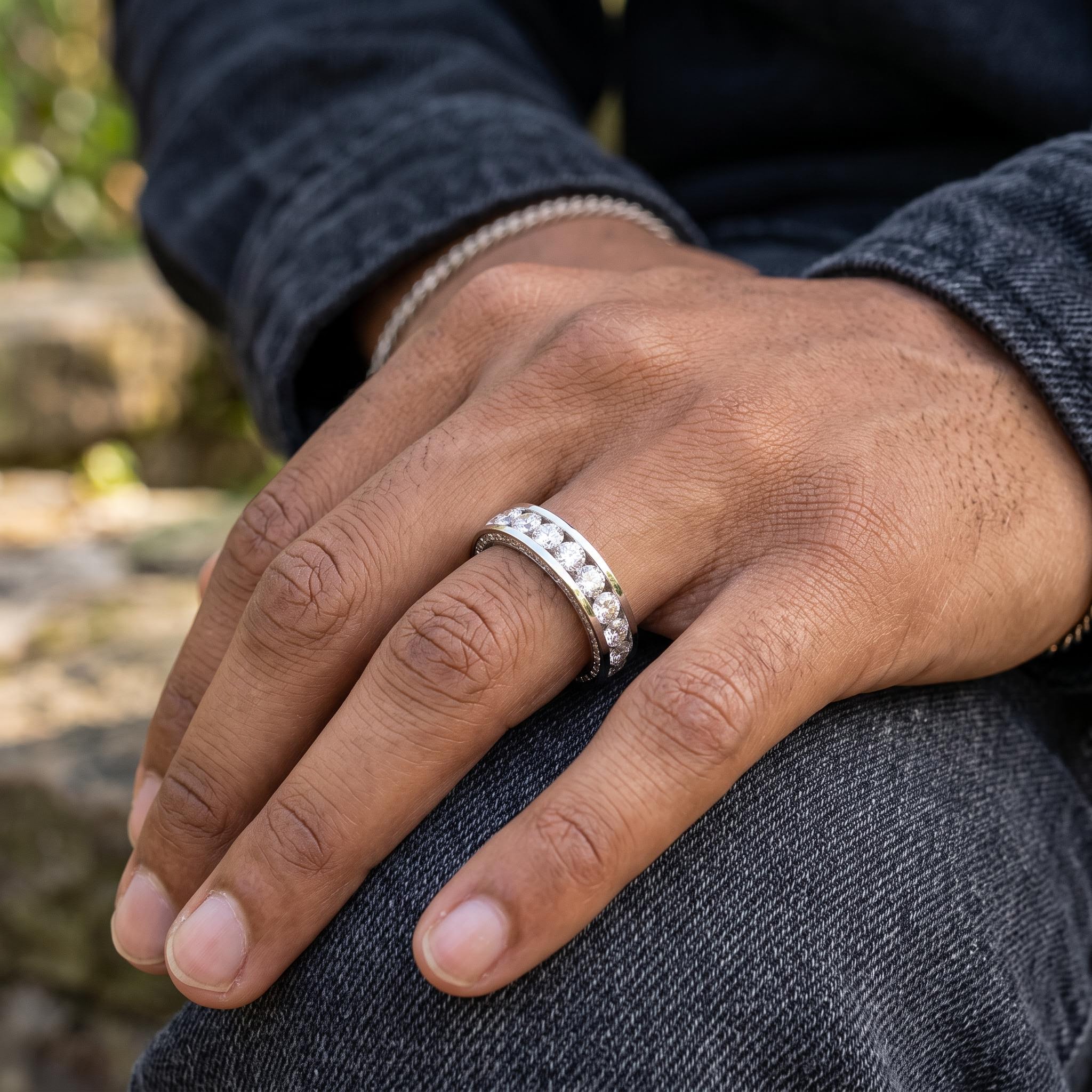 Iced Out Channel Set Eternity Ring