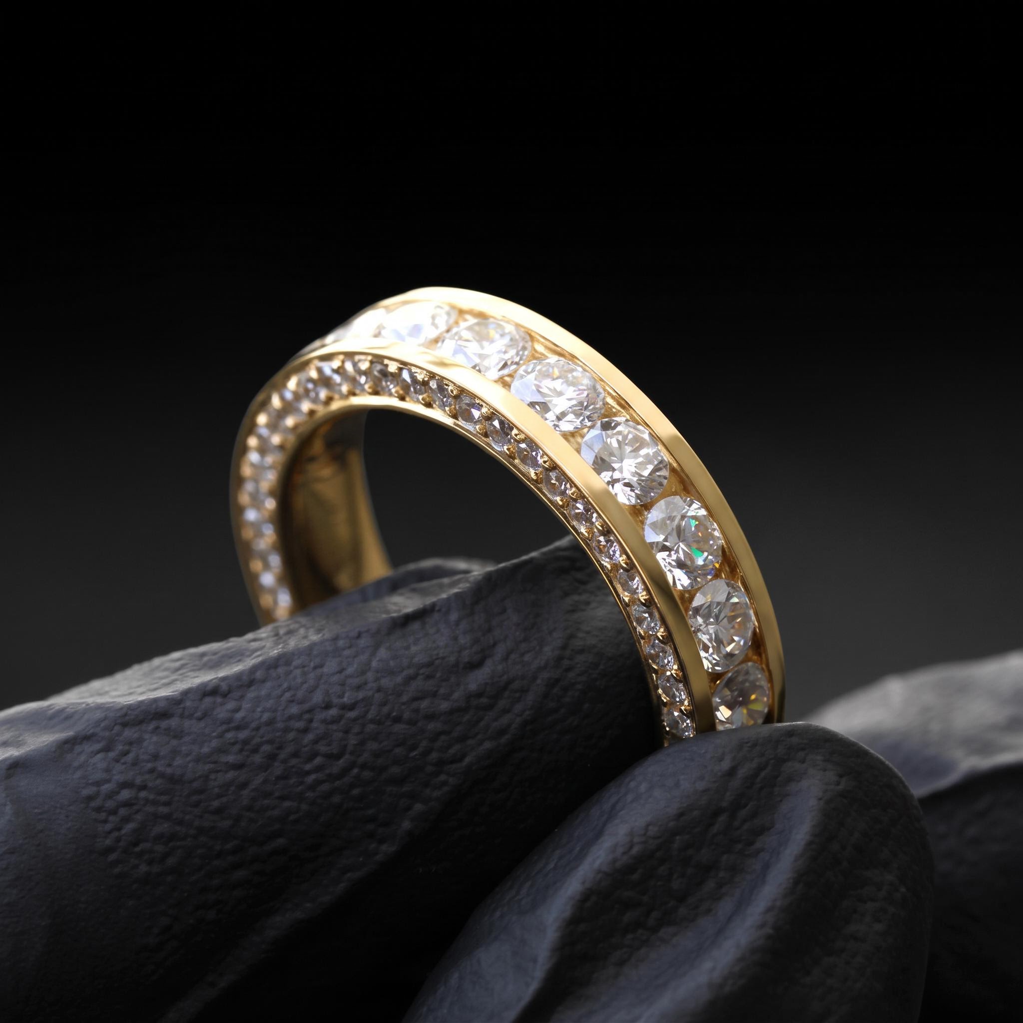 Iced Out Channel Set Eternity Ring