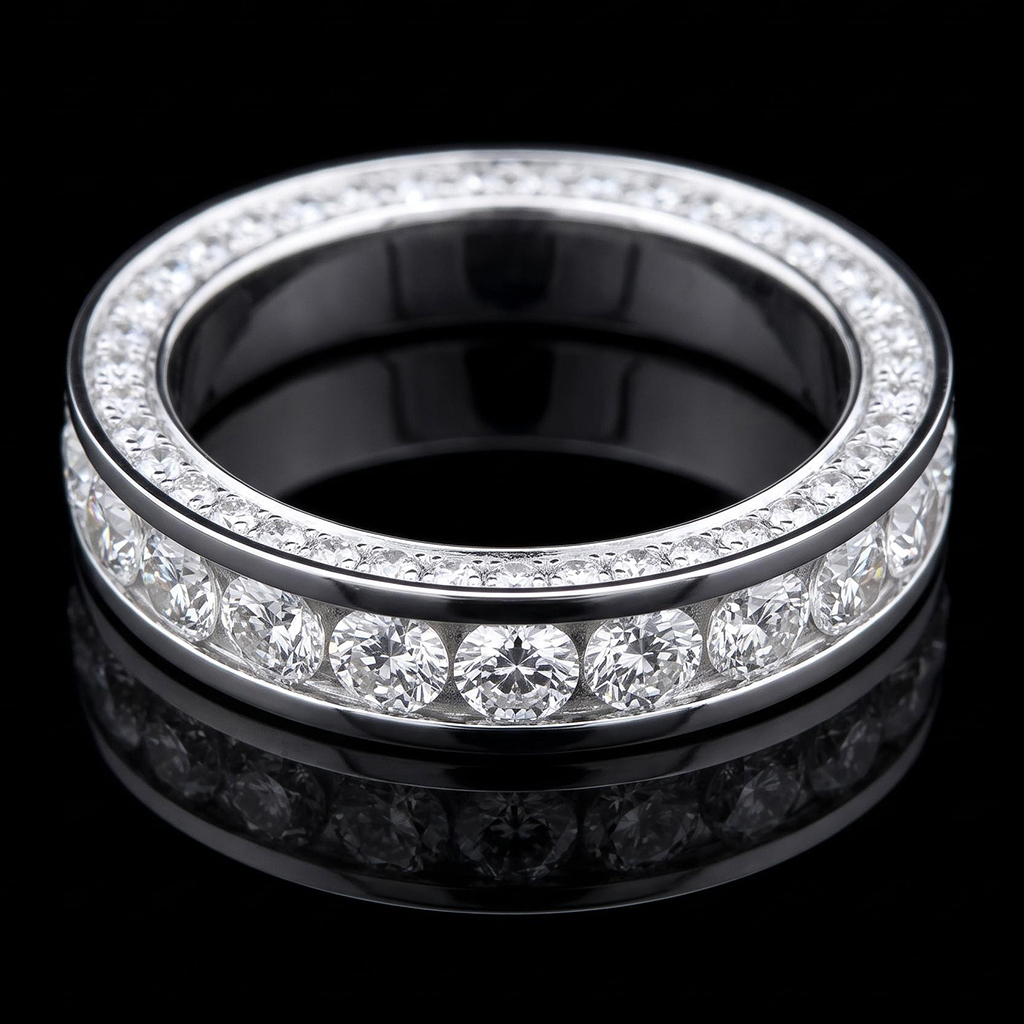 Iced Out Channel Set Eternity Ring