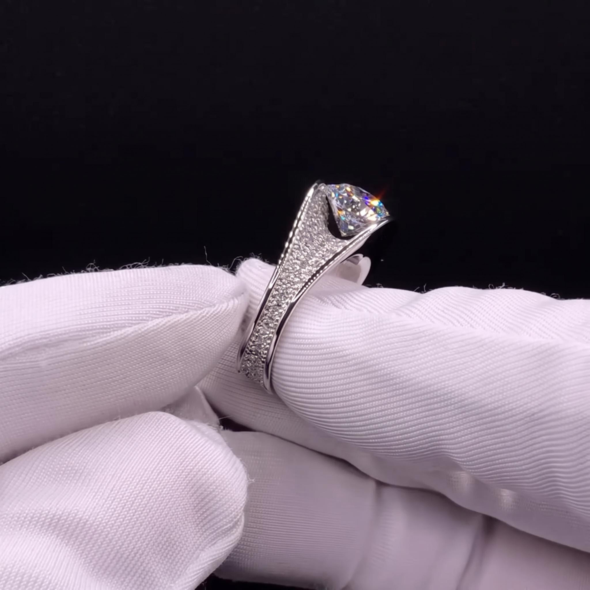 Iced Out Round Cut Inner Diamond Ring