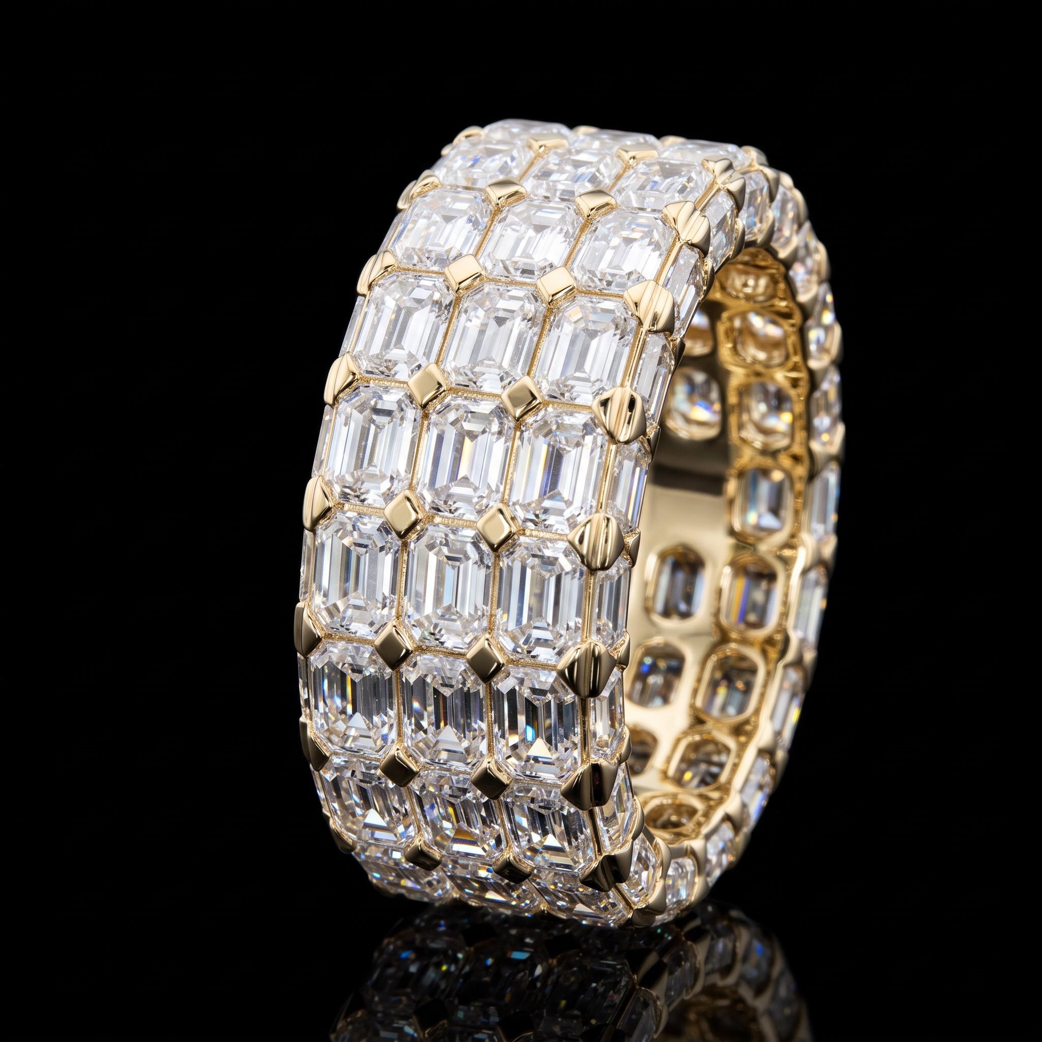 Iced Out Emerald-cut Ring