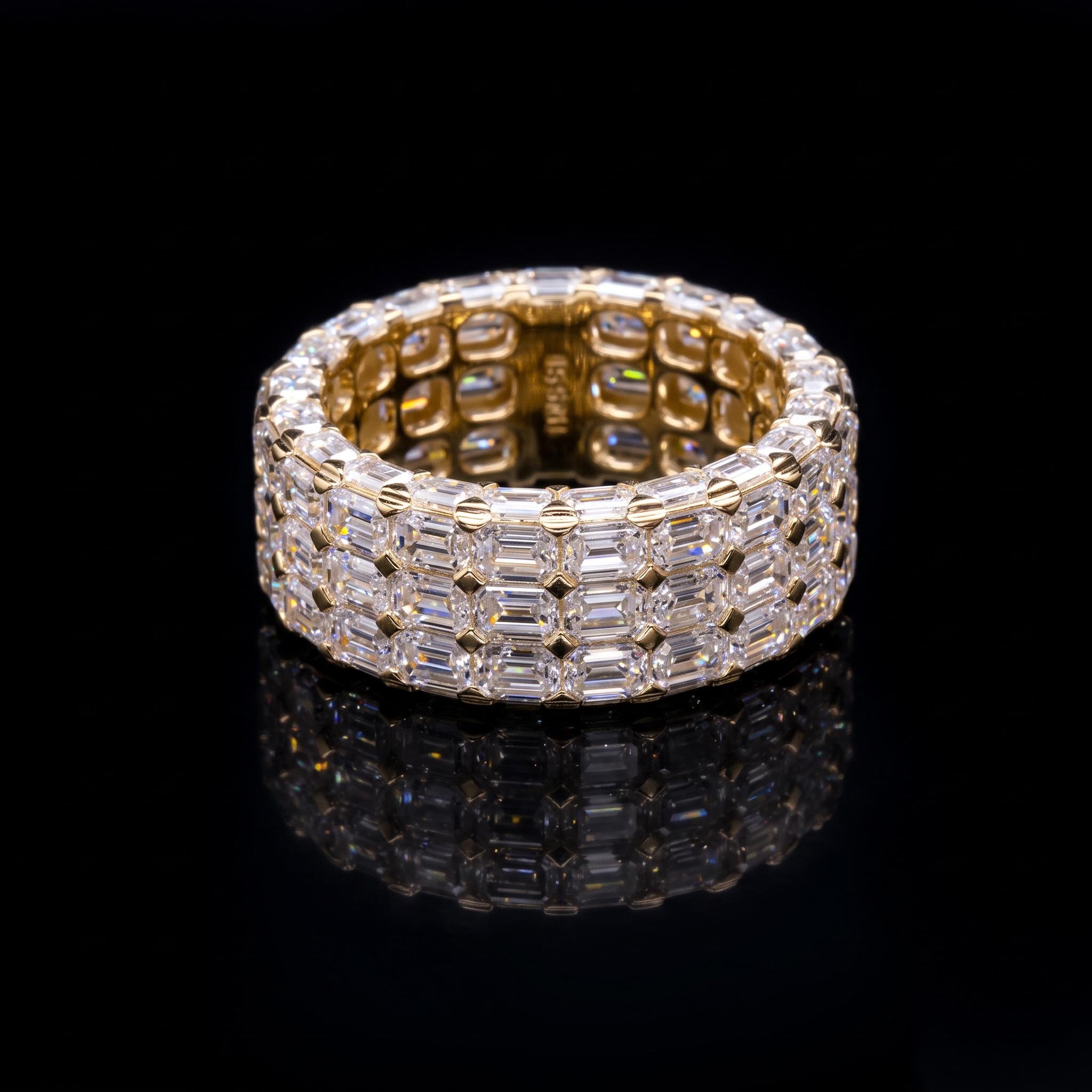 Iced Out Emerald-cut Ring