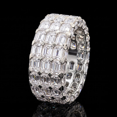 Iced Out Emerald-cut Ring