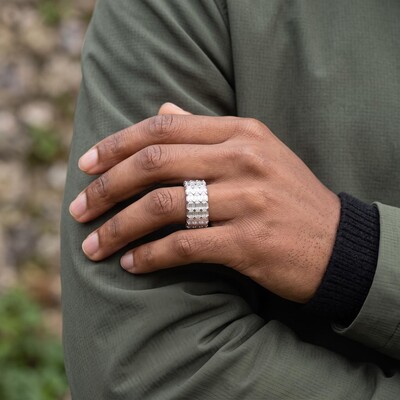 Iced Out Emerald-cut Ring