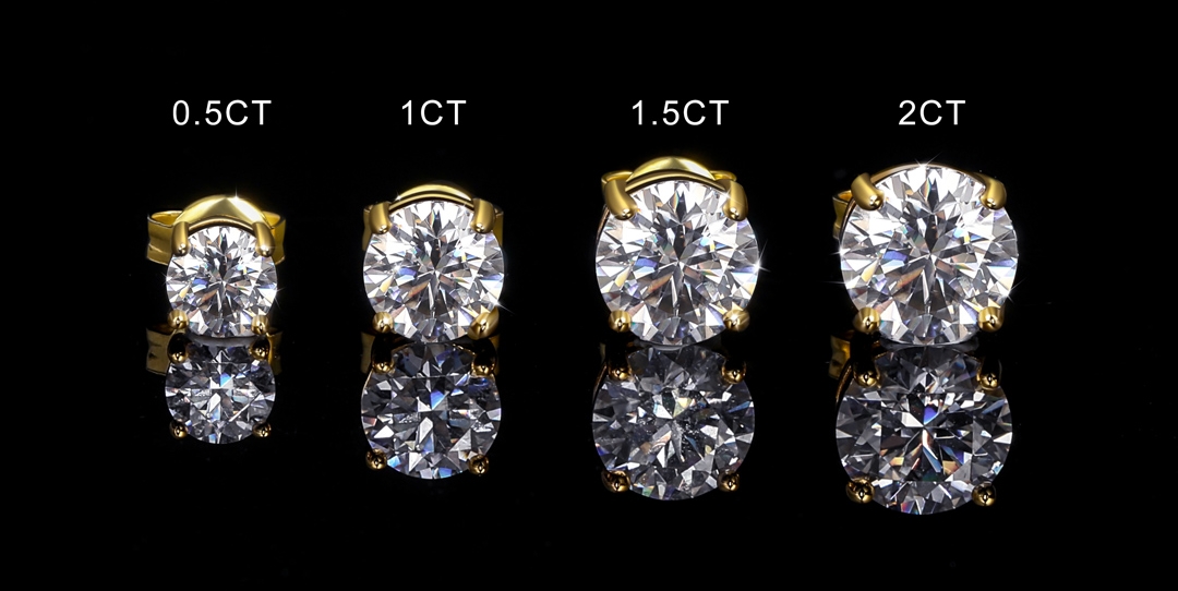 Moissanite Earrings Size Guide: 0.5Ct vs. 1Ct vs. 2Ct – Which One Suits You?