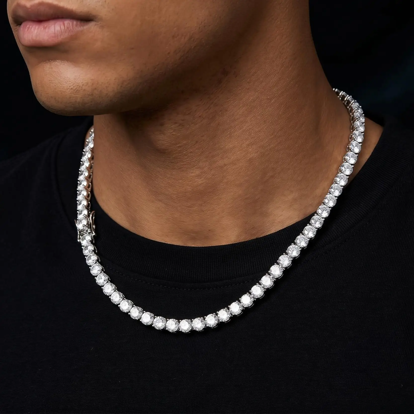 2.0 ct.tw. LOVE Four-color Gemstone Full Diamond Necklace