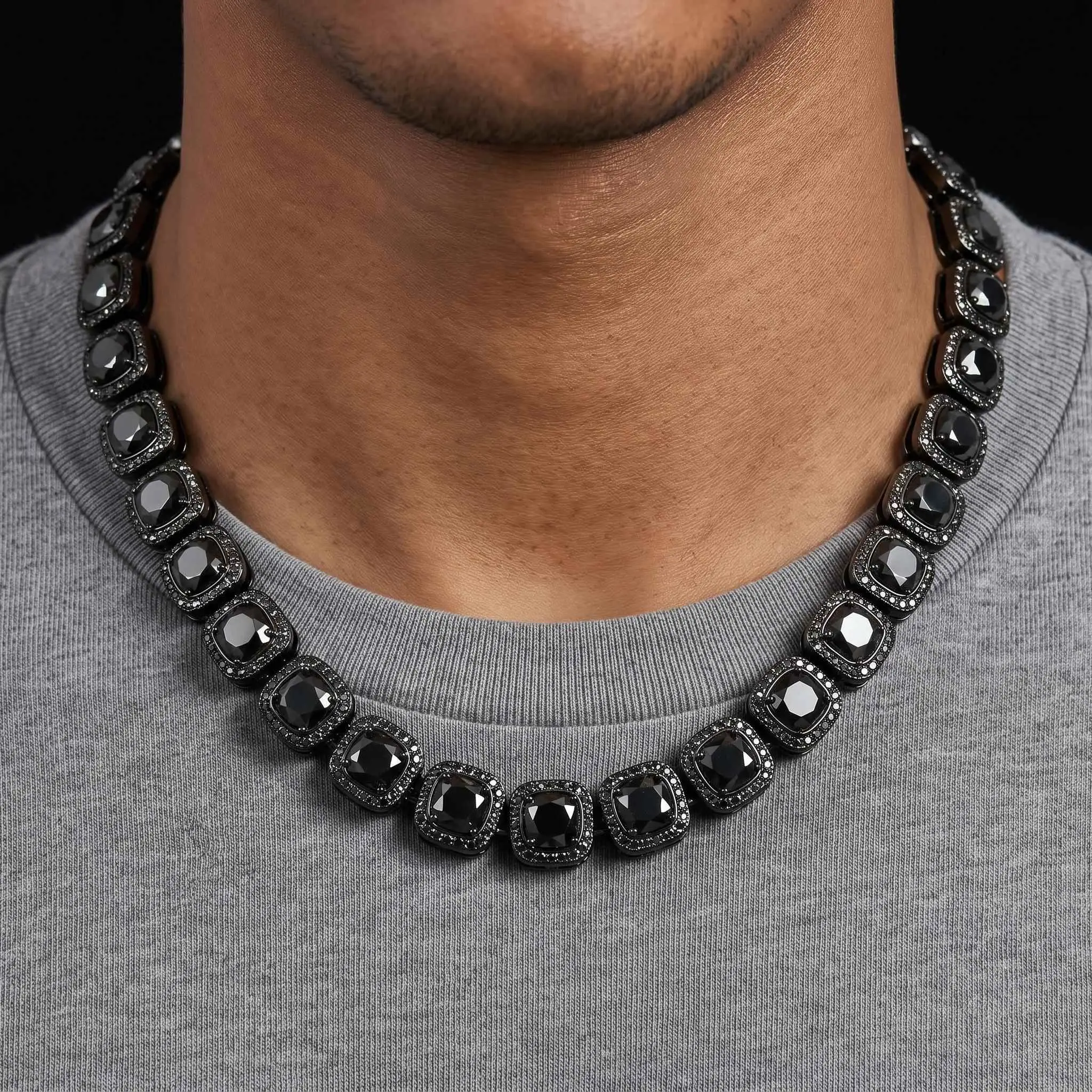 12mm Iced Crown of Thorns Chain and Bracelet Set - CHAIN +